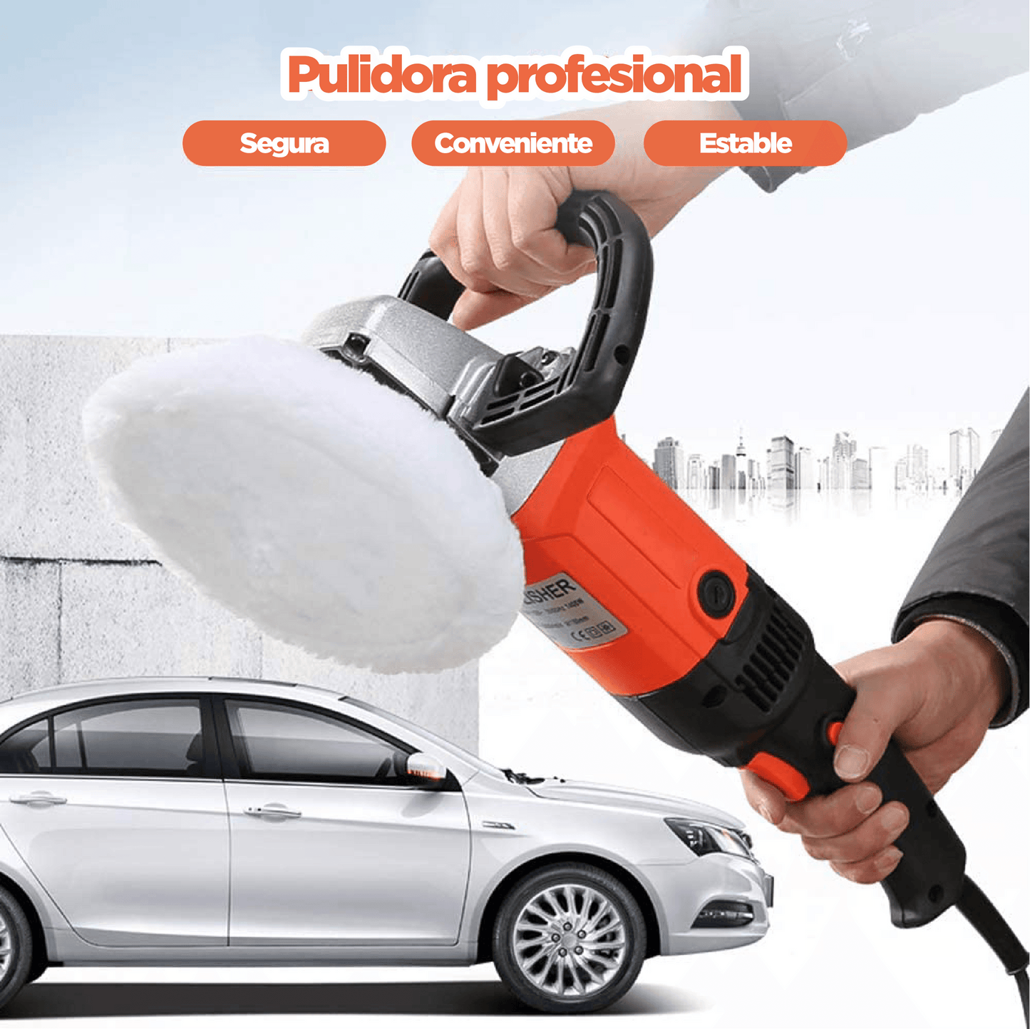 Pulidora de 1600W variable de 8 velocidades