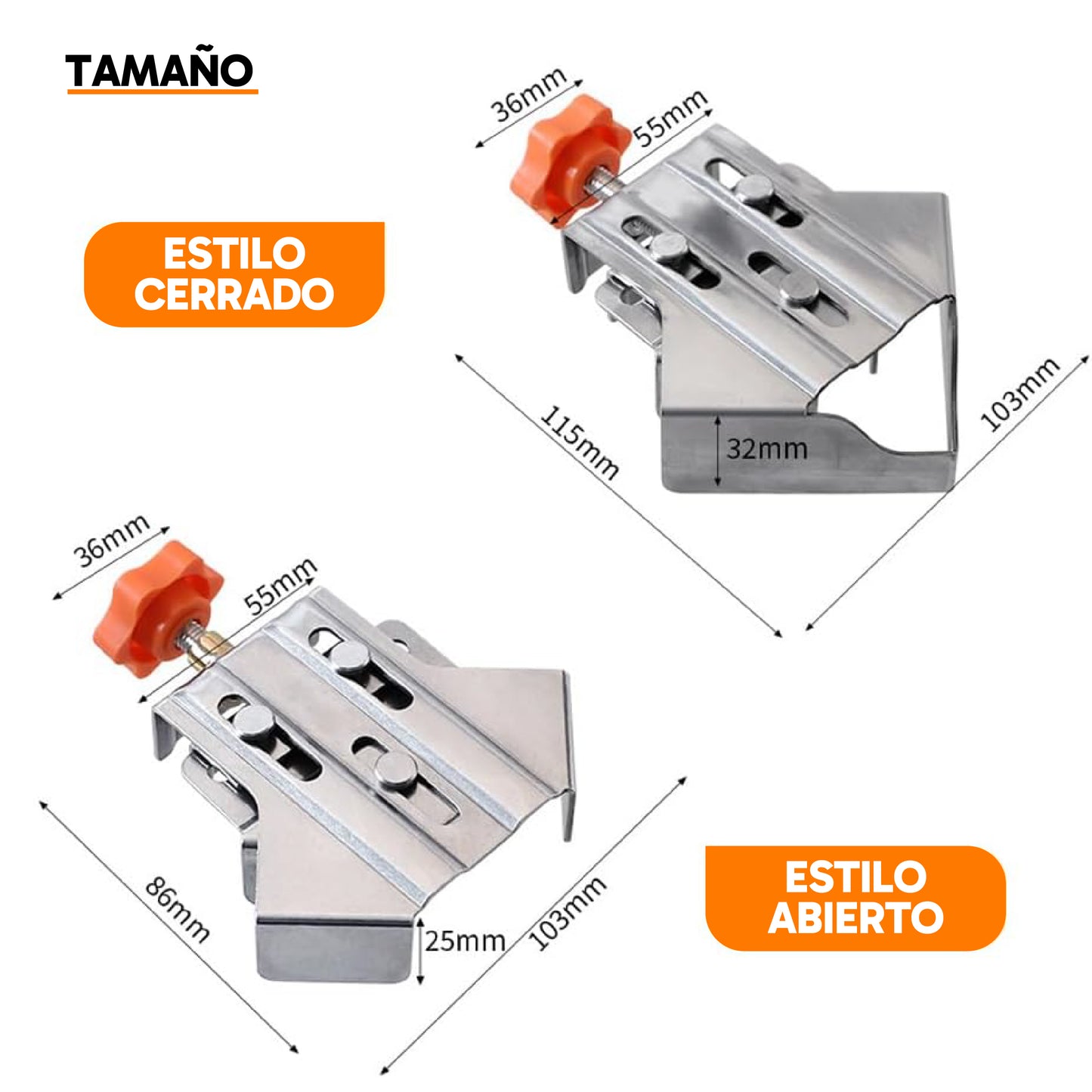 Abrazaderas de Esquina de 90° para Carpintería (Pack de 2)