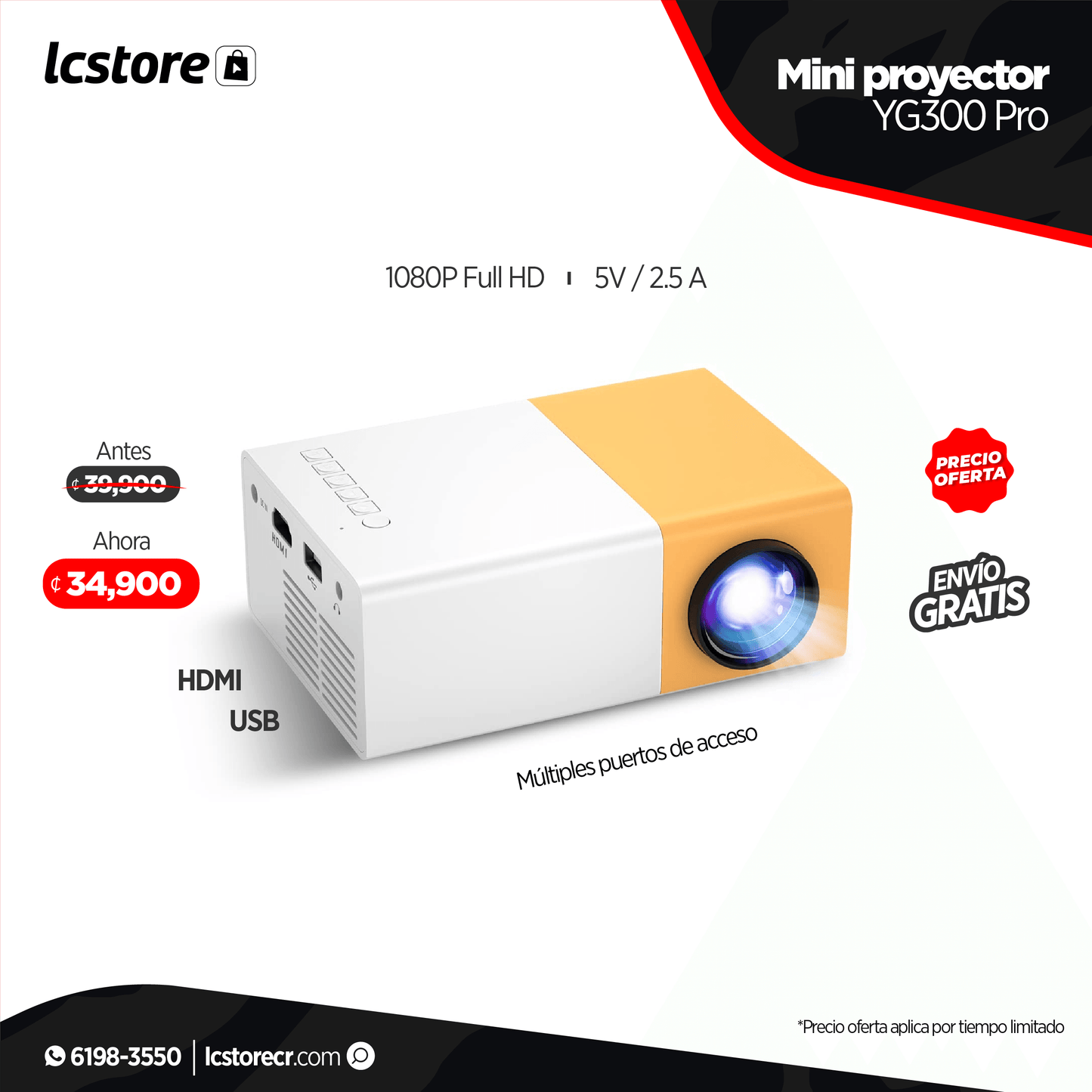 Mini proyector YG300 Pro portátil - LC Store