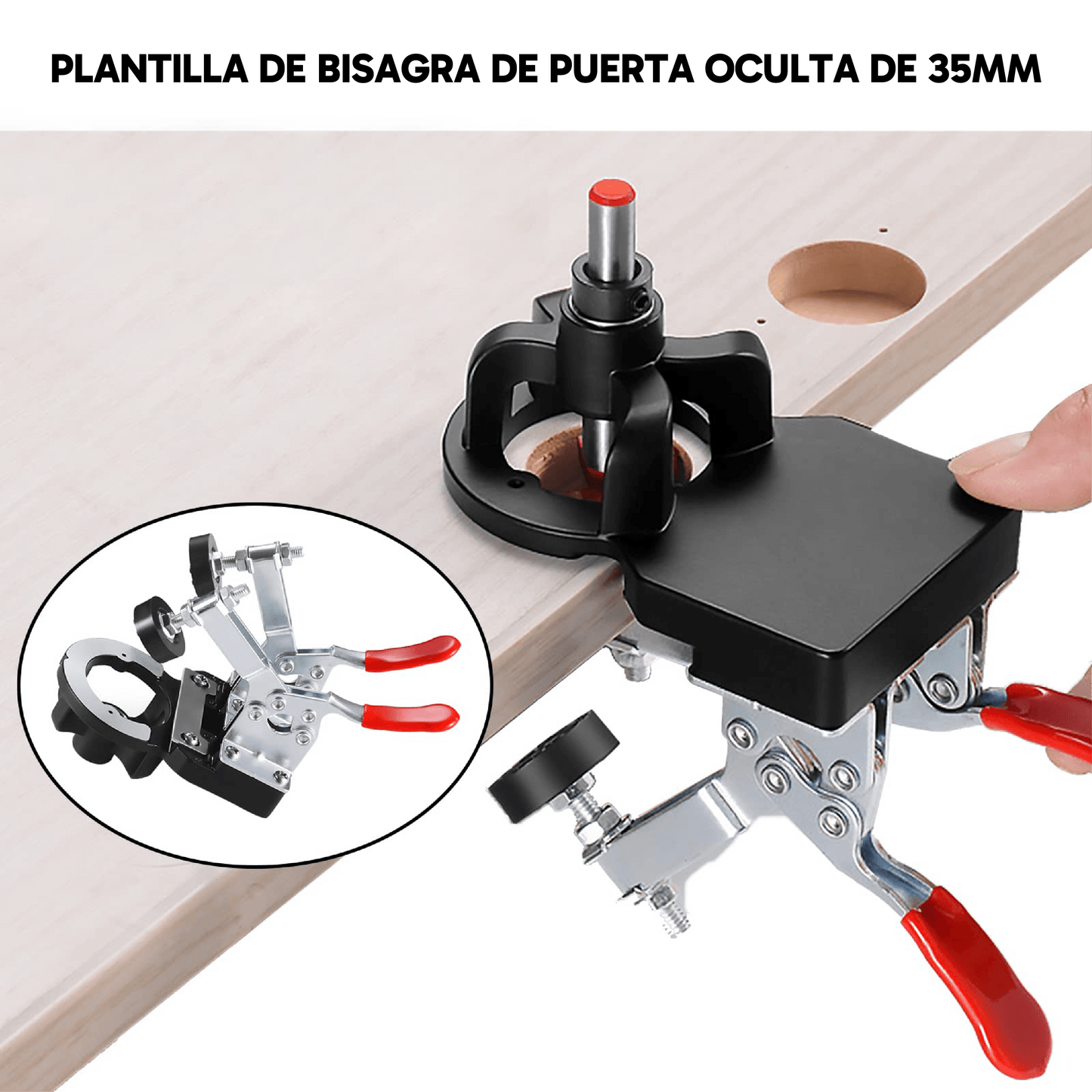 Plantilla bisagra de puerta oculta 1.378 in