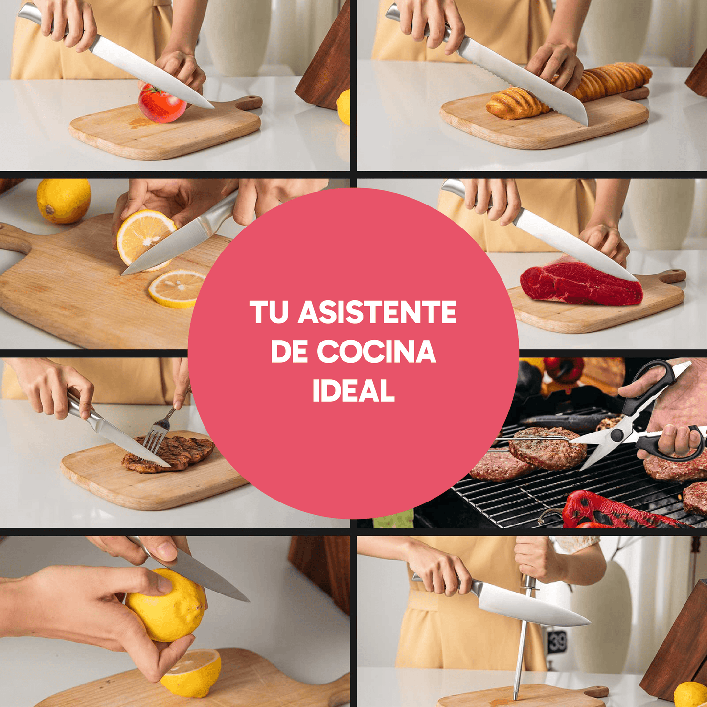 Juego de cuchillos de cocina de 14 piezas