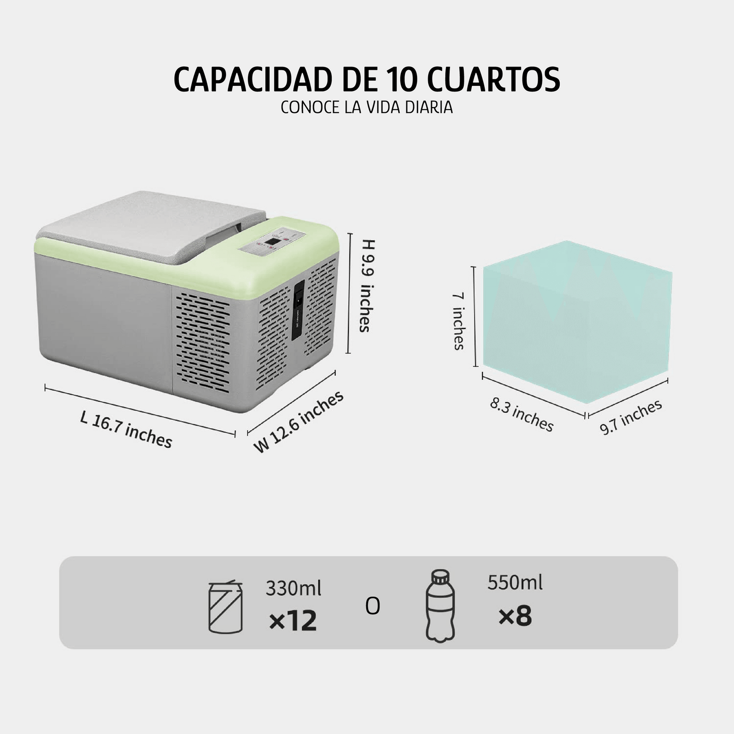 Mini refrigerador portátil Alpicool C9PT de 9.4 Litros