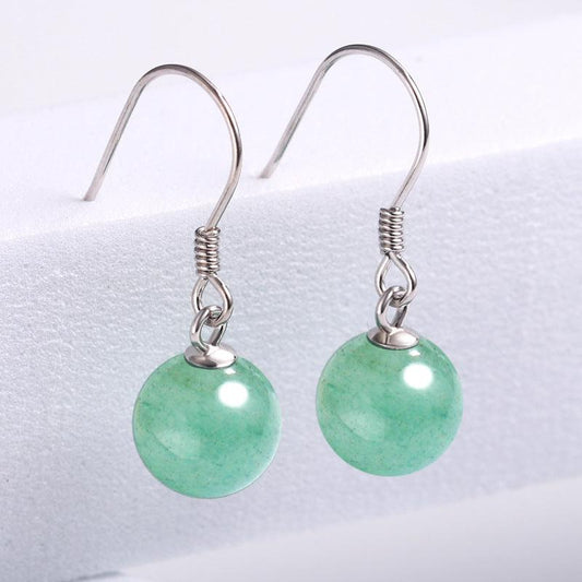 Aretes de Jade con bolsa de tela