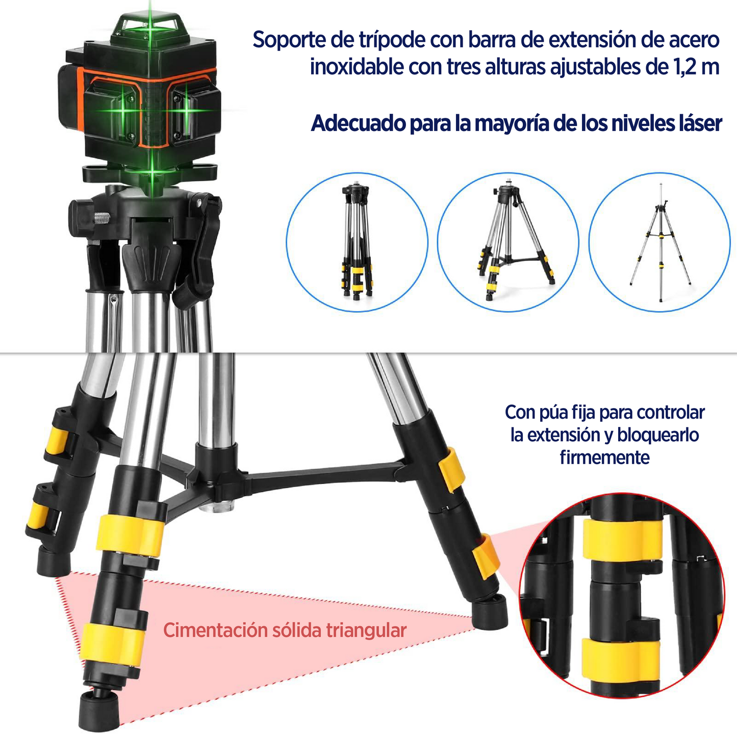 Trípode de 1.5 metros universal para proyectores, camaras, niveles laser