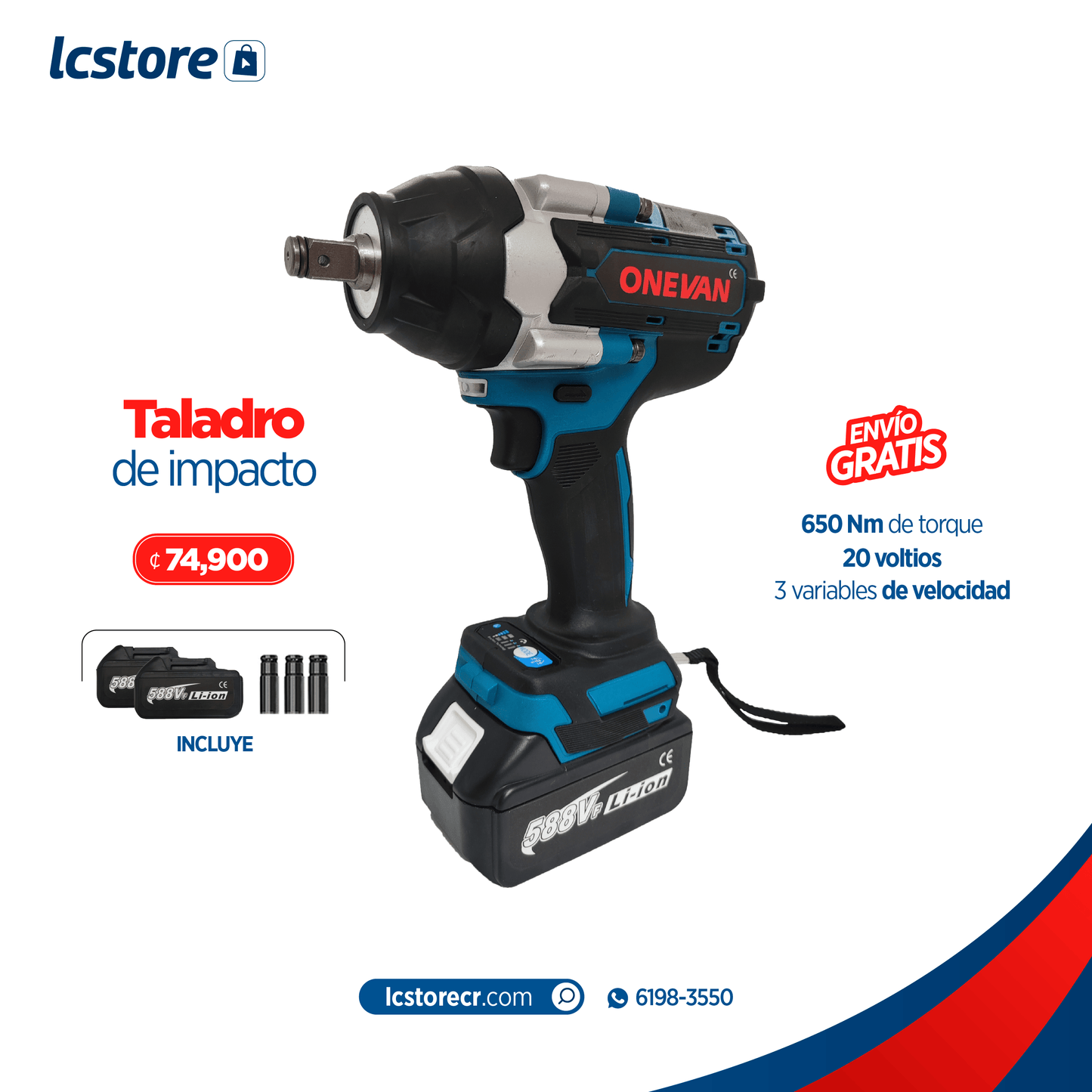 Taladro Impacto Onevan 650NM de 21 Voltios