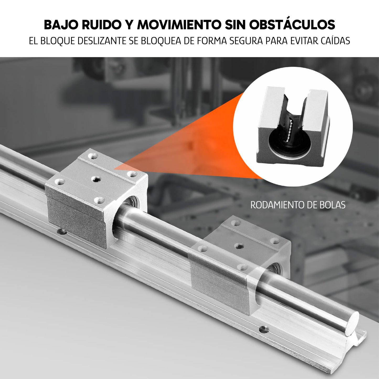 Kit de rodamientos y rieles de guía lineal de 100cm