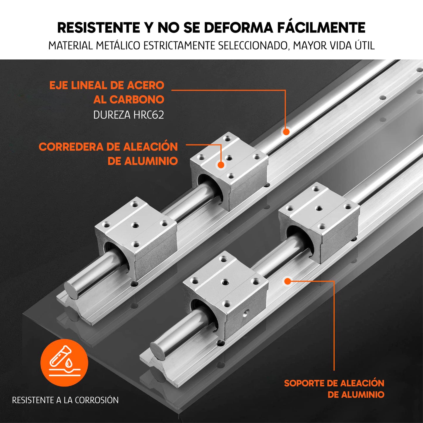 Kit de rodamientos y rieles de guía lineal de 100cm