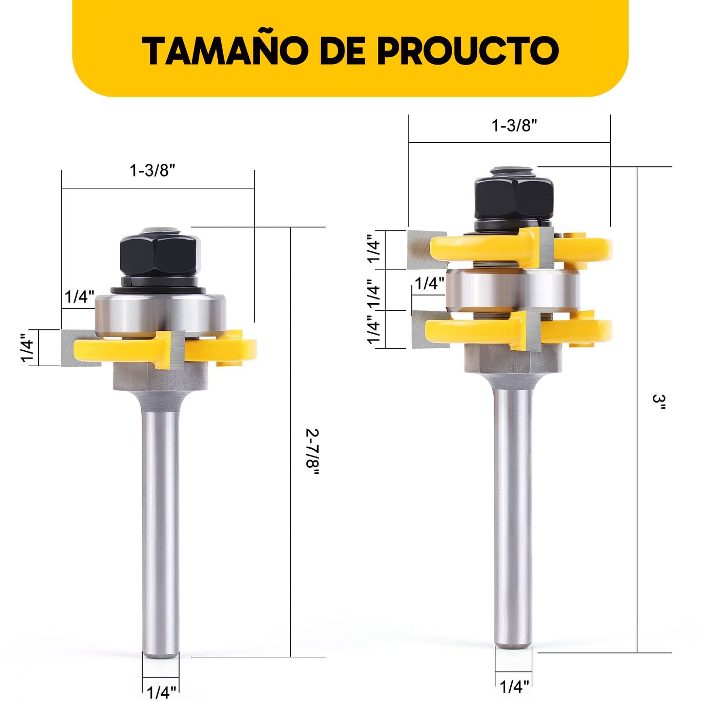 Fresas router de 1/4 para pisos y paredes 33mm de corte