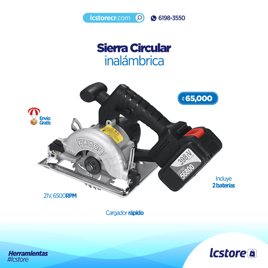 Sierra circular inalámbrica de 21 voltios 2 baterías Nanwei