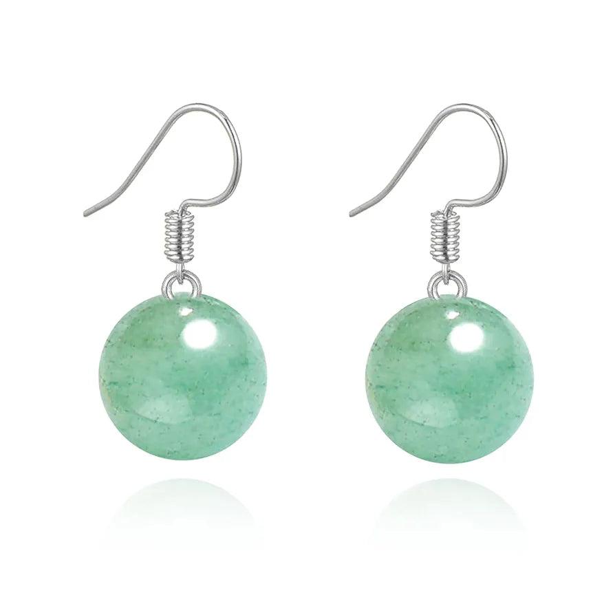 Aretes de Jade con bolsa de tela