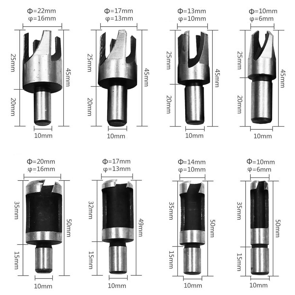 Pack de 8 Brocas para fabricación tarugos y sacatacos