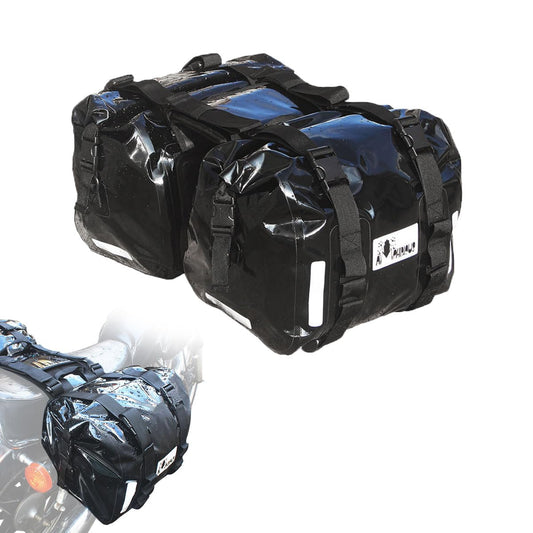 Alforjas de Motocicleta Impermeable PVC 50L (25L*2)/ Bolsos Laterales para motocicleta