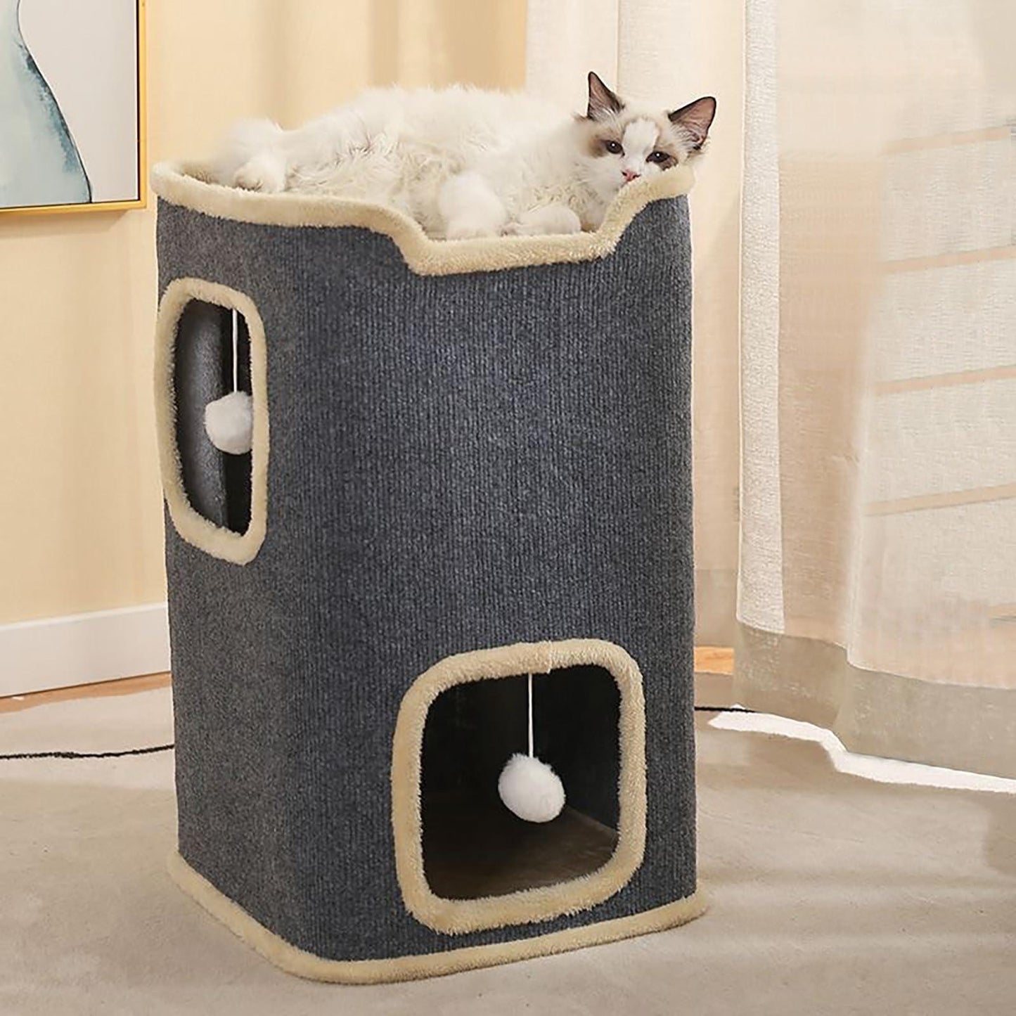 Casa para gatos de 3 pisos