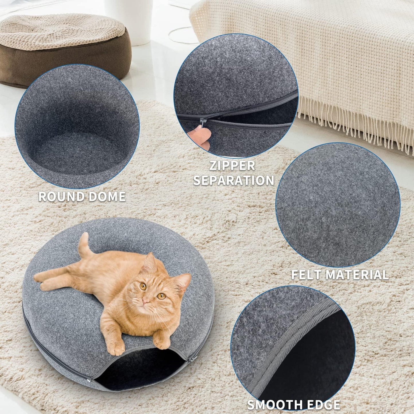 Cama túnel para gatos - Cama Interactivo para gatos