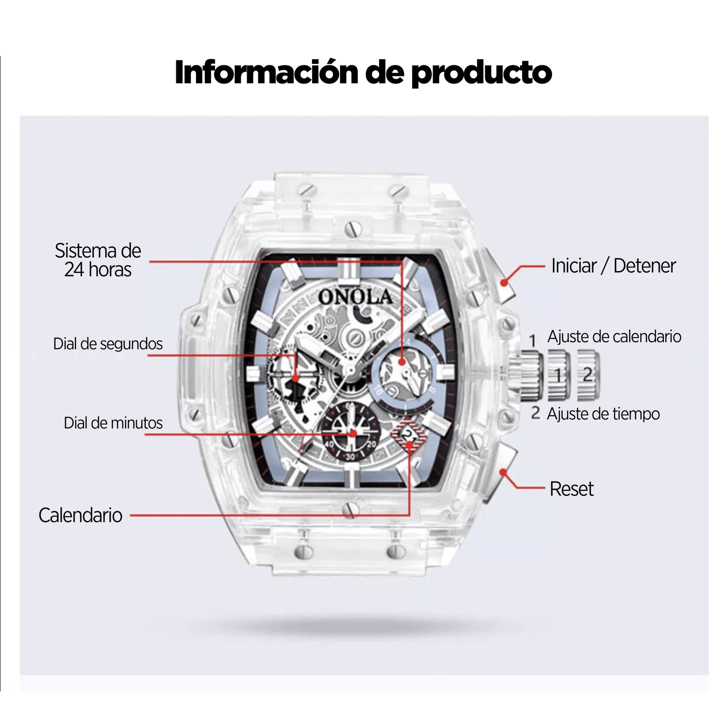 Reloj Cuarzo Cuadrado