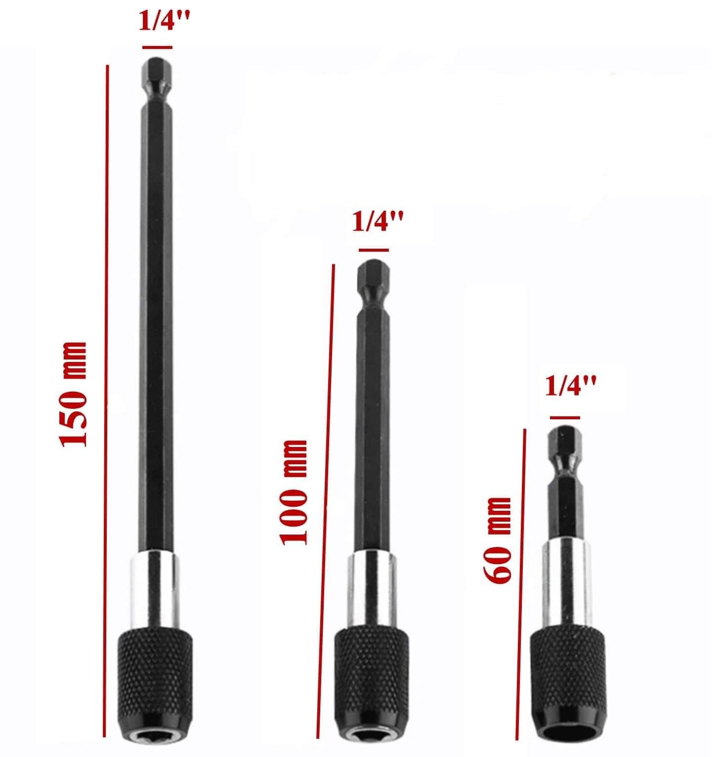 📸 Juego de extensión de brocas – 6 piezas de soporte magnético