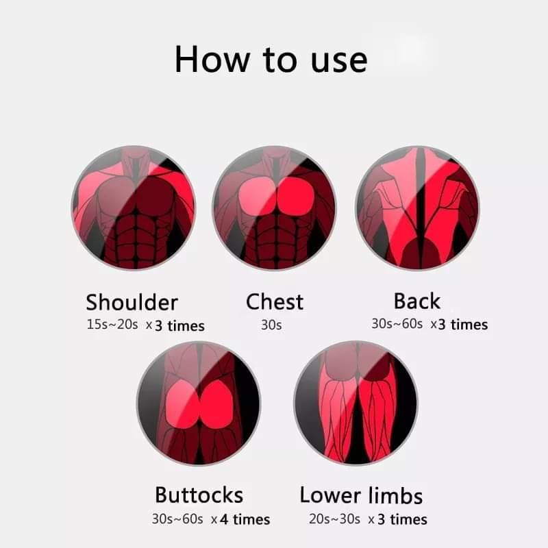 Masajeador muscular corporal con 8 cabezales