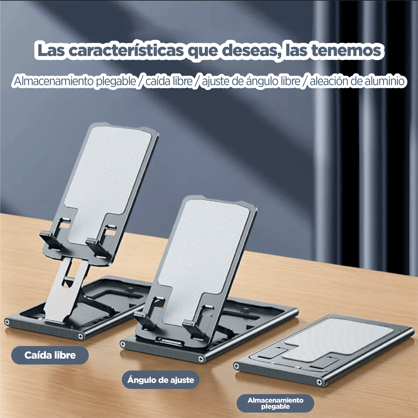 Soporte de Aluminio para Teléfonos y Tabletas