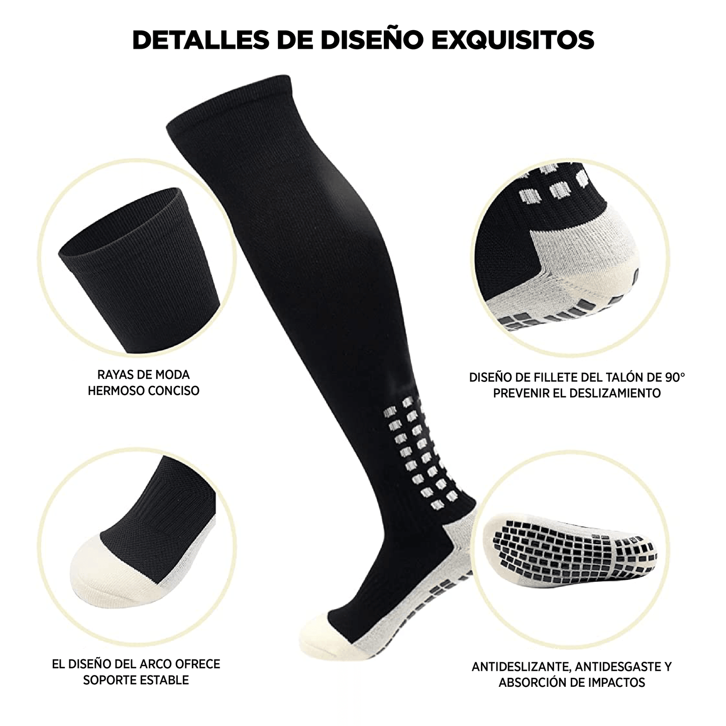 Medias Antideslizantes Largos (4 Pares)