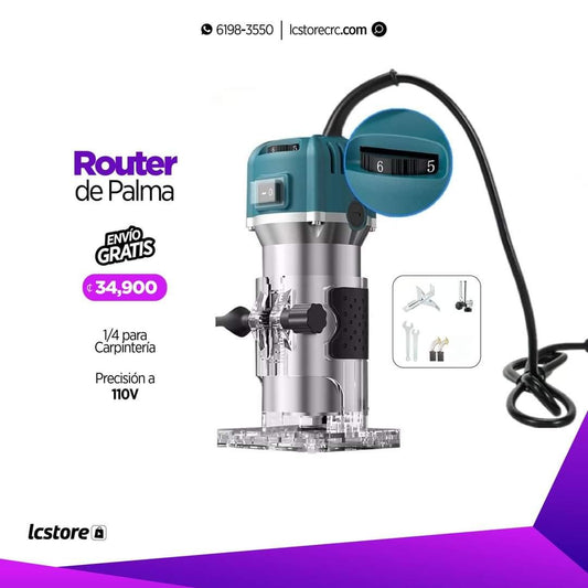 Router de Palma de 1/4 para Carpintería de 800W